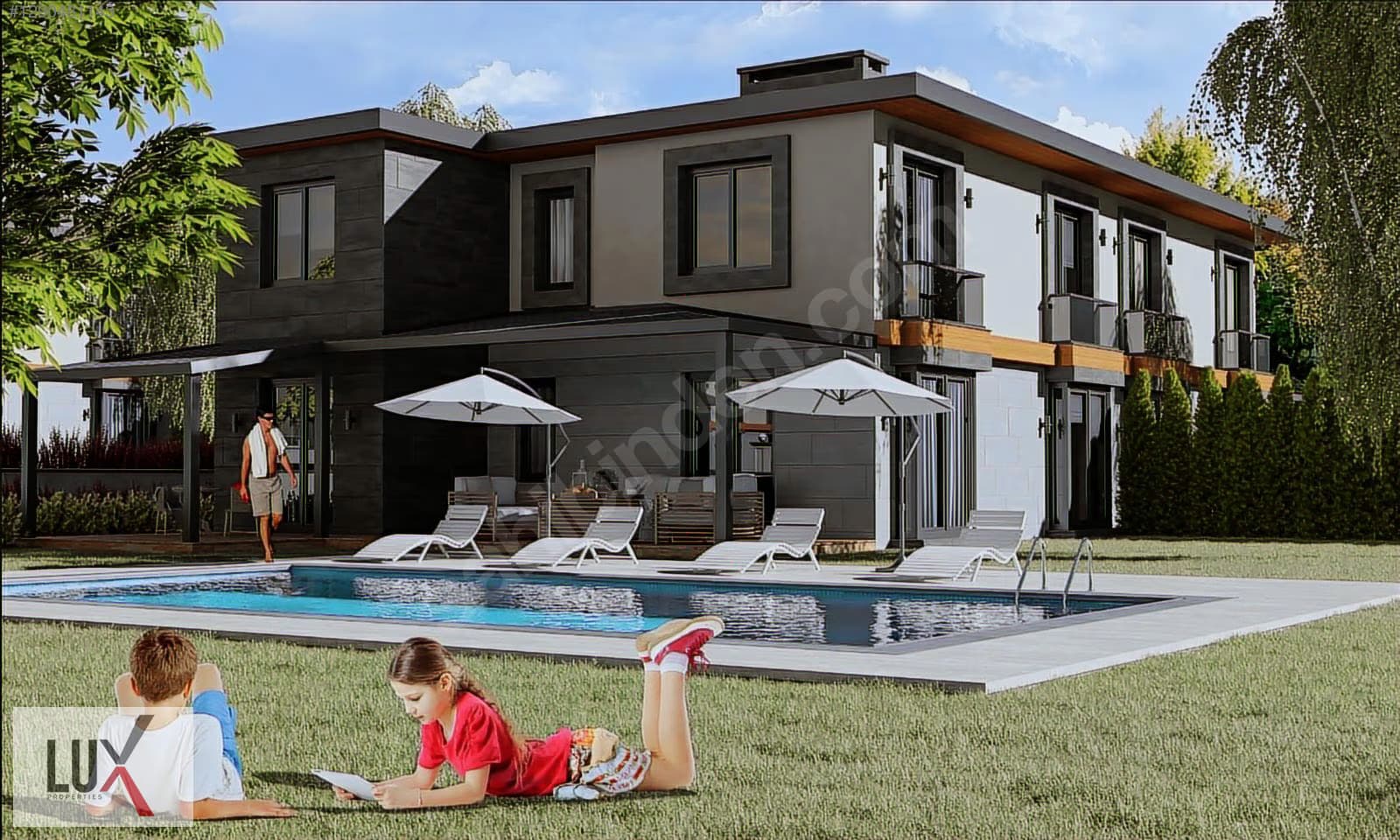 Tepekent'te 1 Dönüm Arsa İçinde Havuzlu Modern 4+1 Villa - İstanbul, Büyükçekmece, Türkoba Mah